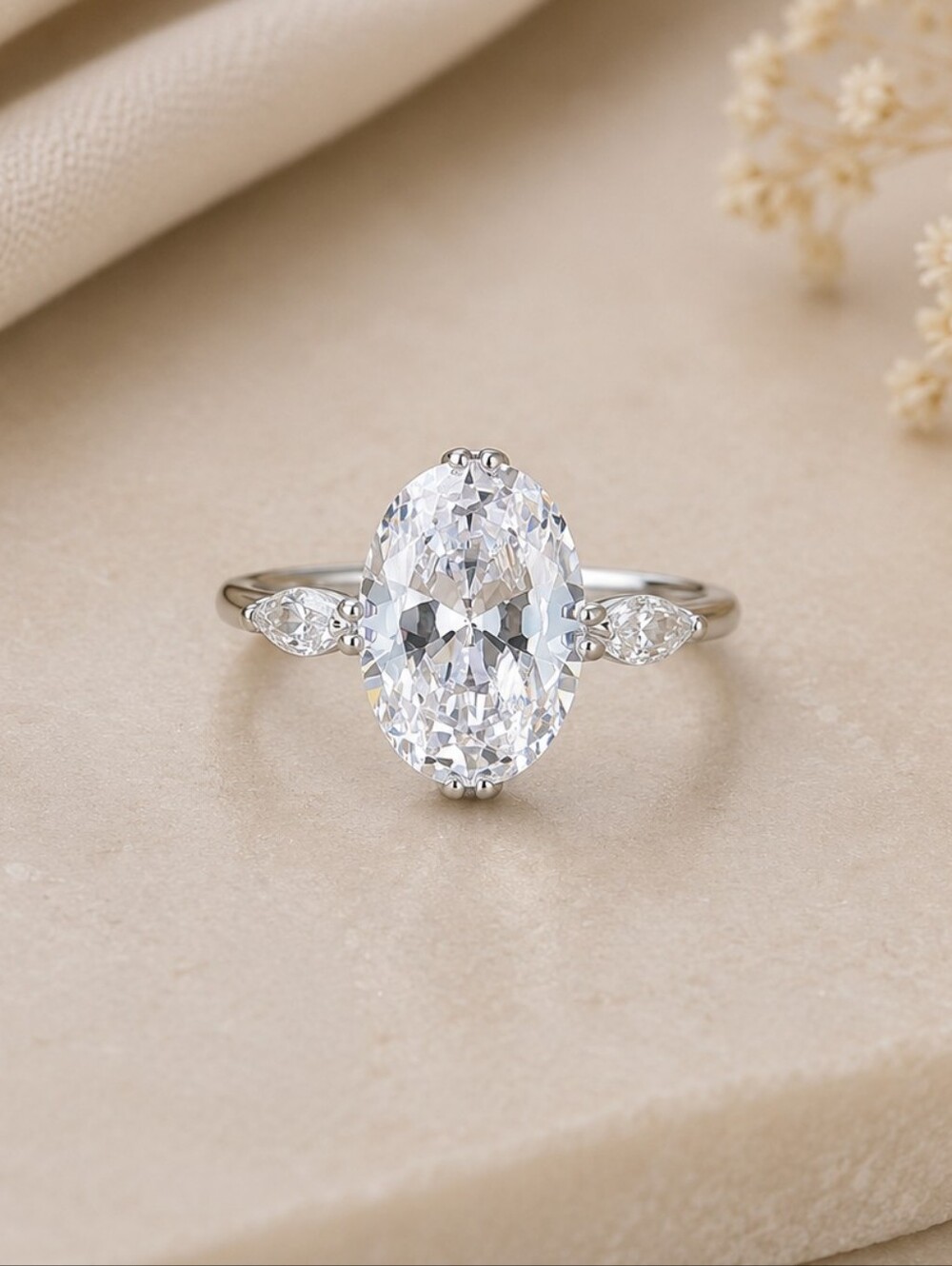 Classic Oval Solitaire Ring in Silver